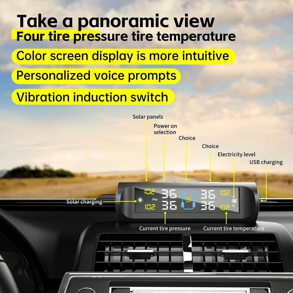 Solar TPMS Tire Pressure Monitoring System (4 Sensors)