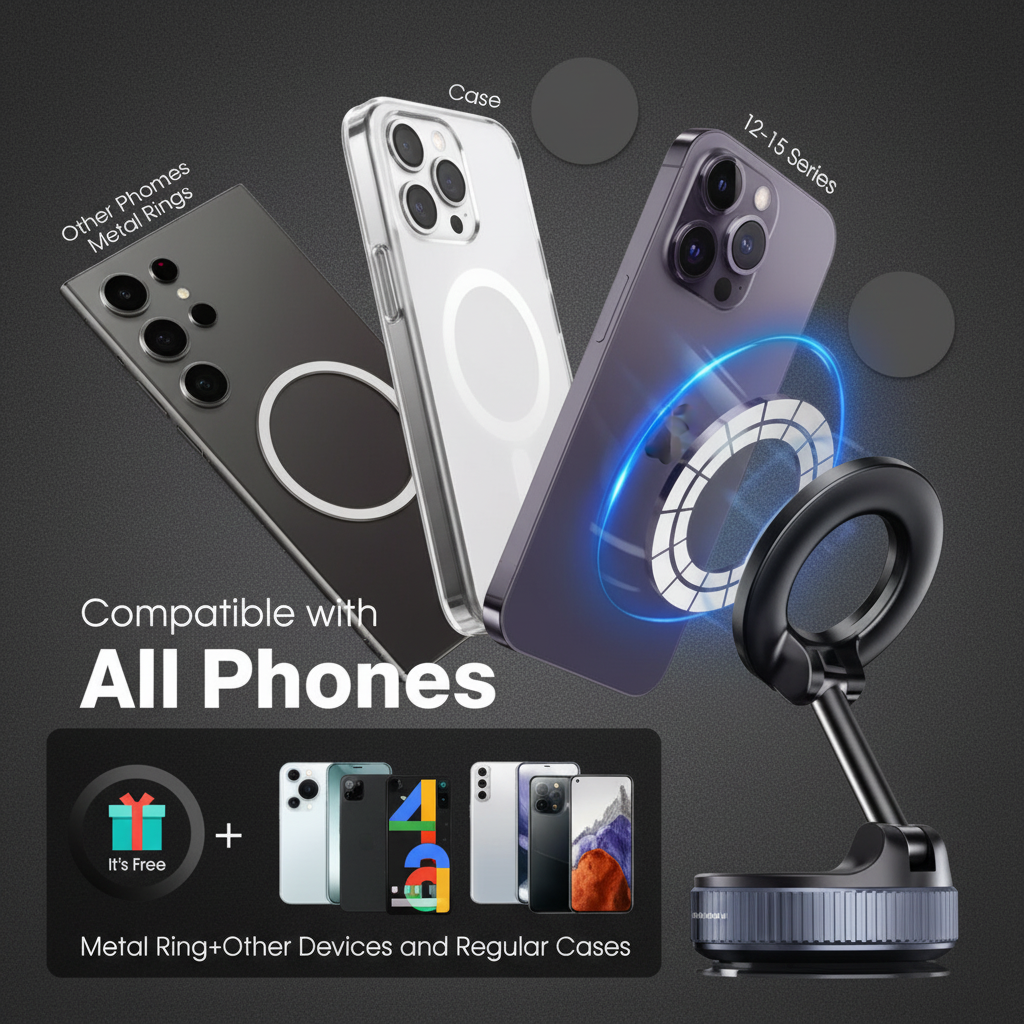 VacuumGrip Magnetic Mount - flat lay accessories
